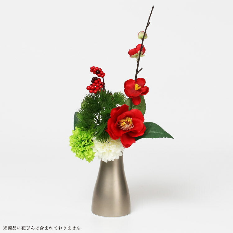 造花・仏花 『 メモリアルフラワー【2本セット】mini正月花 ルージュ 』
