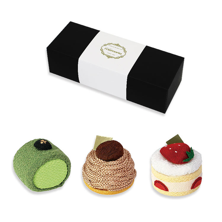 お供え 『 ちりめん3点セット(パティスリー抹茶ロール・モンブラン・いちごショート) 』