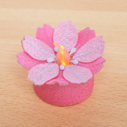 仏具 『 ちりめんキャンドル　Sakura　LED 』