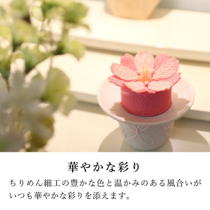 仏具 『 ちりめんキャンドル　Sakura　LED 』