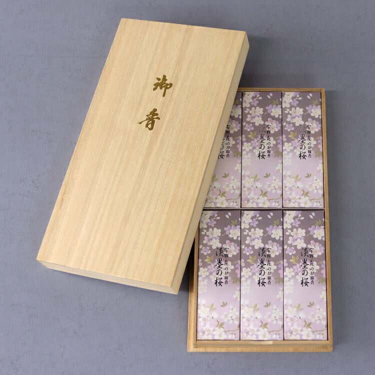 お線香 『 新・淡墨の桜　桐箱サック6入 』